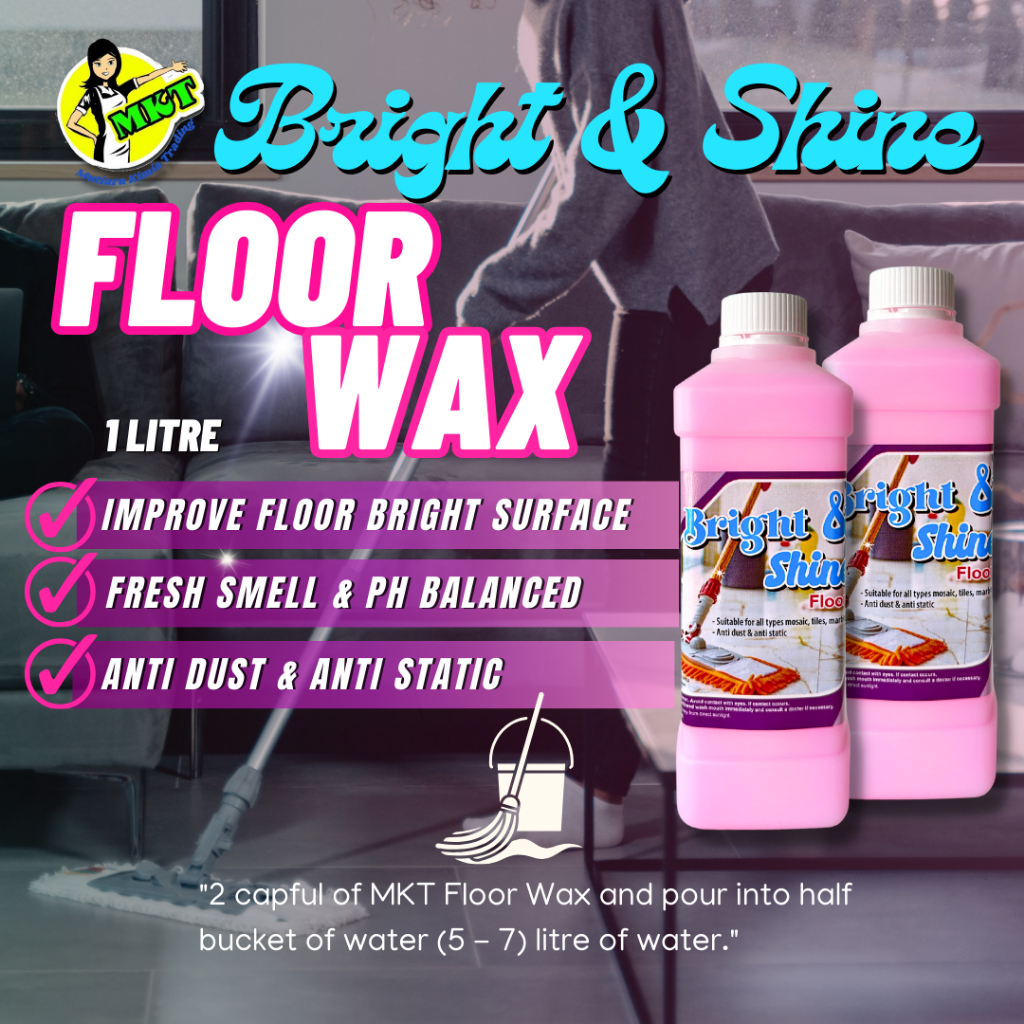 Bright & Shine MKT 1 Liter Floor Wax Floor Waxing Liquid Floor Cleaning