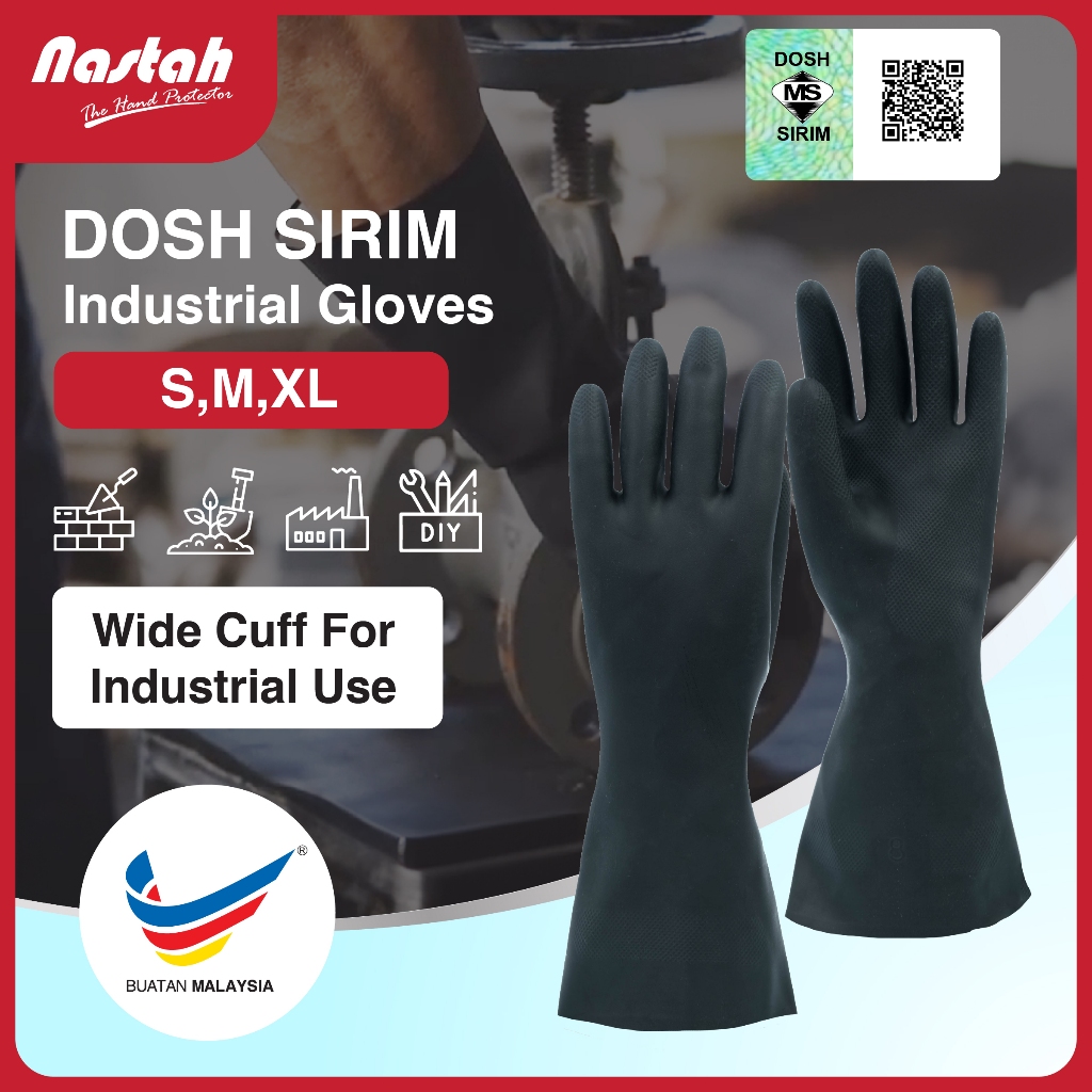 Premium DOSH SIRIM FLB2812 Thick Rubber Gloves Sarung Tangan ...