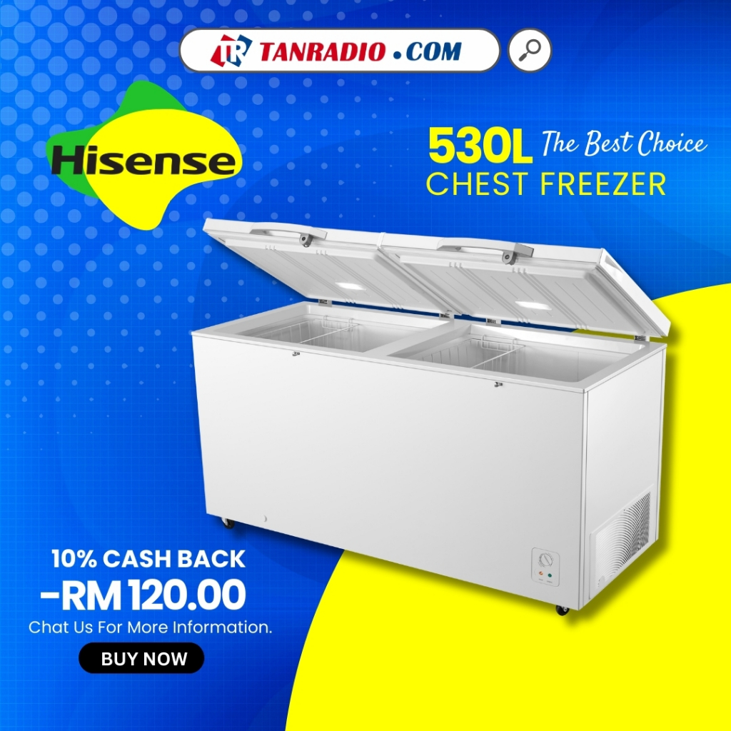 【JIMAT LA RM200】Hisense Solid Door Chest Freezer (530L) FC650D4BWB
