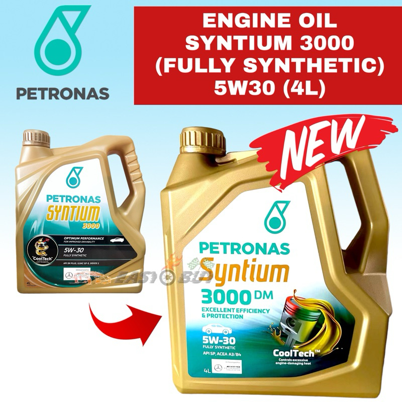 *New* Original PETRONAS Syntium Fully 3000 5w30 4L Synthetic Engine Oil ...