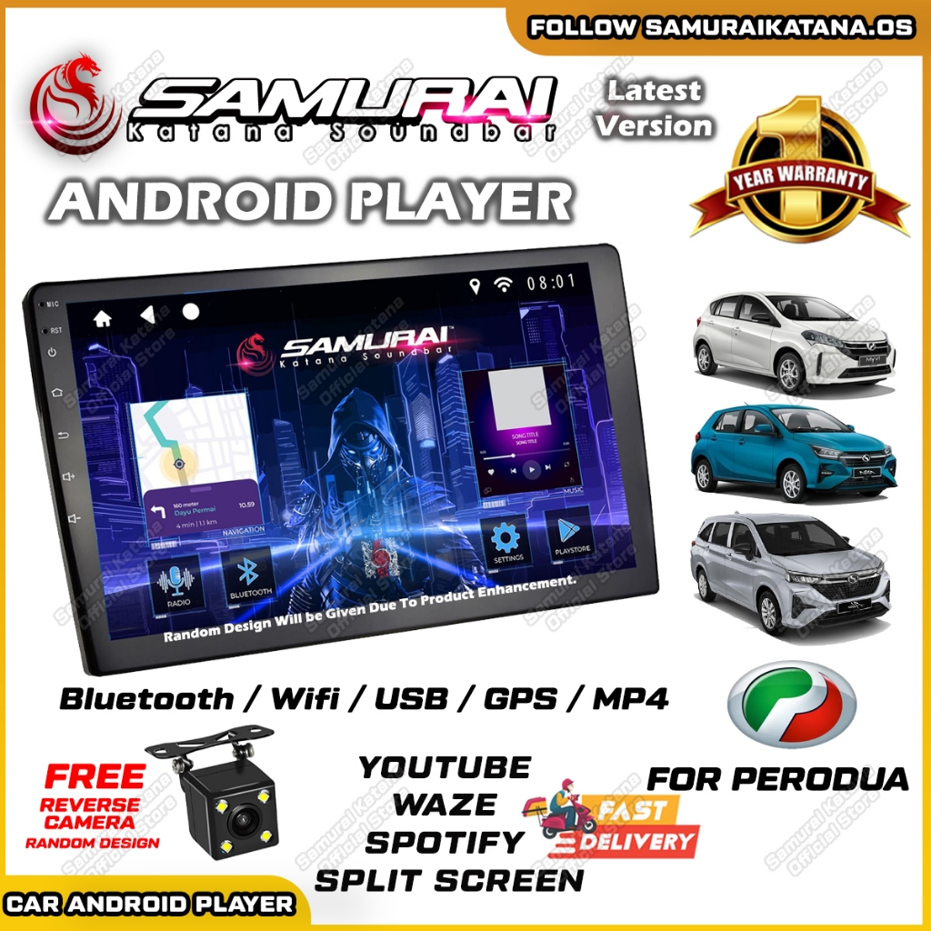 [PERODUA] SAMURAI KATANA Android Player 2+32 GB 4 Core RAM ROM Car ...