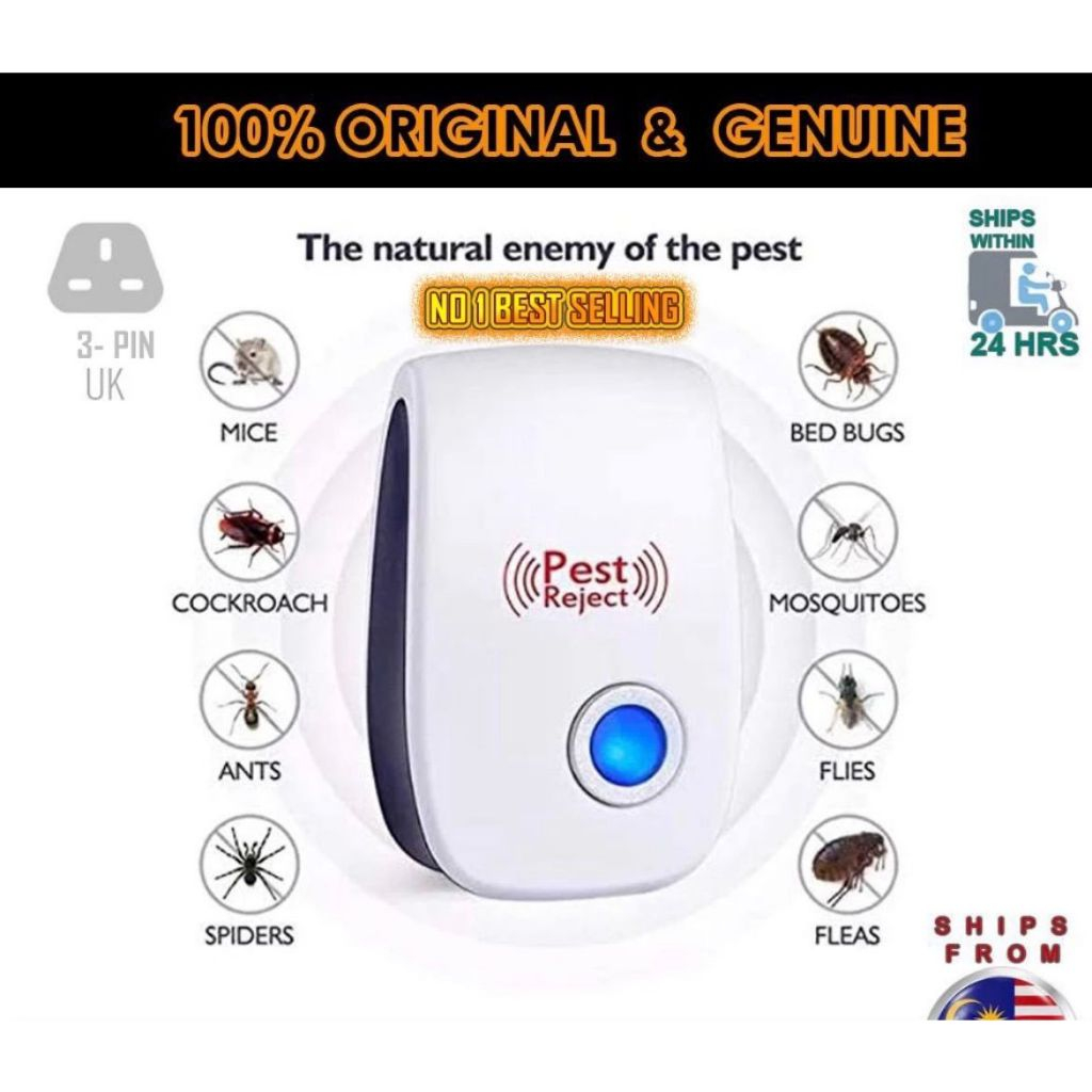 Pest Reject Ultrasonic Repeller Anti Mosquito Repellent Mouse Pest Control Rejector Uk Eu Plug