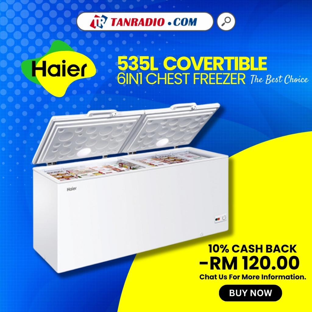 Haier Chest Freezer 6 in 1 Convertible Refrigerator (535L) BD568HP Shopee Malaysia