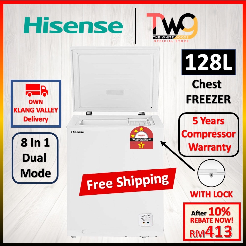 [FREE SHIPPING] Hisense (128L) Super Freeze Chest Freezer With 360