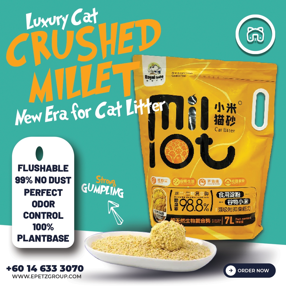 ePetz Royal Naba Crushed Millet Litter Flushable No Odor Strong