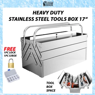 PRODIY Metal Toolbox Empty Compartment Storage Organiser Multipurpose 2  Tier 3 Tier Box 43cm 53cm Size Home and Work.