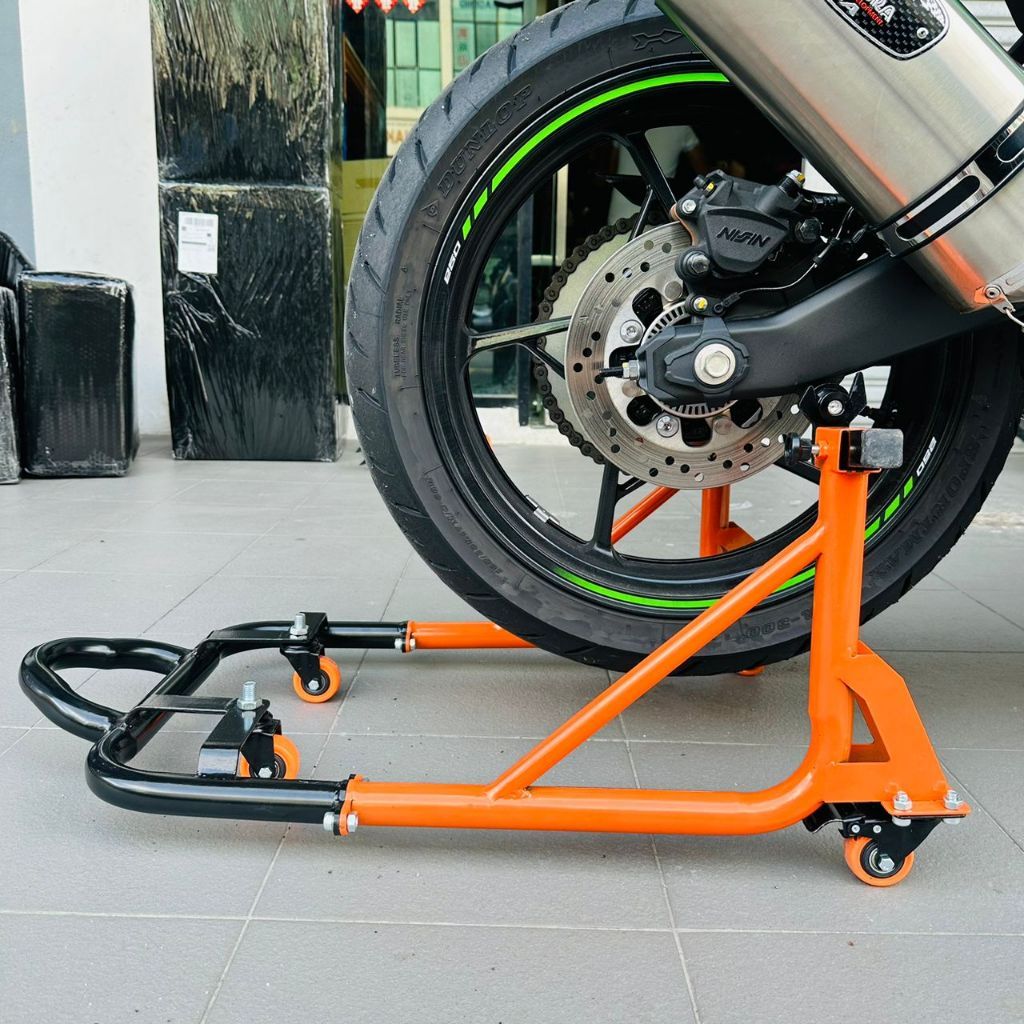 Motorcycle Paddock Stand moving Dolly Trolley Stand Movable Rear Stands