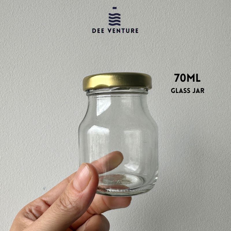 70ml Small Glass Bottle, Glass Jar for home made Jam, bird nest, honey ...