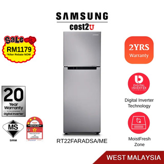 Samsung 270L Digital Inverter Twin Door Fridge | RT22FARADSA/ME (Refrigerator Peti Ais Sejuk Murah Besar 电冰箱)