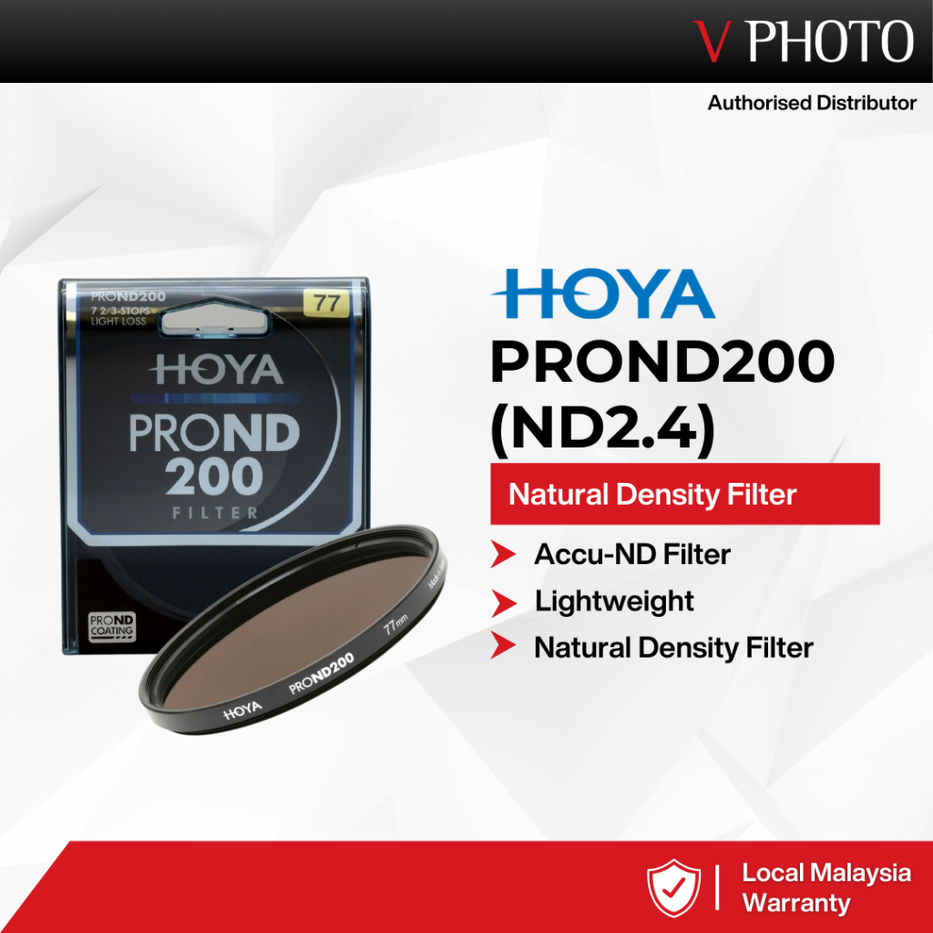 Filtro Hoya PRO ND 200 8 stops light loss 67mm diam
