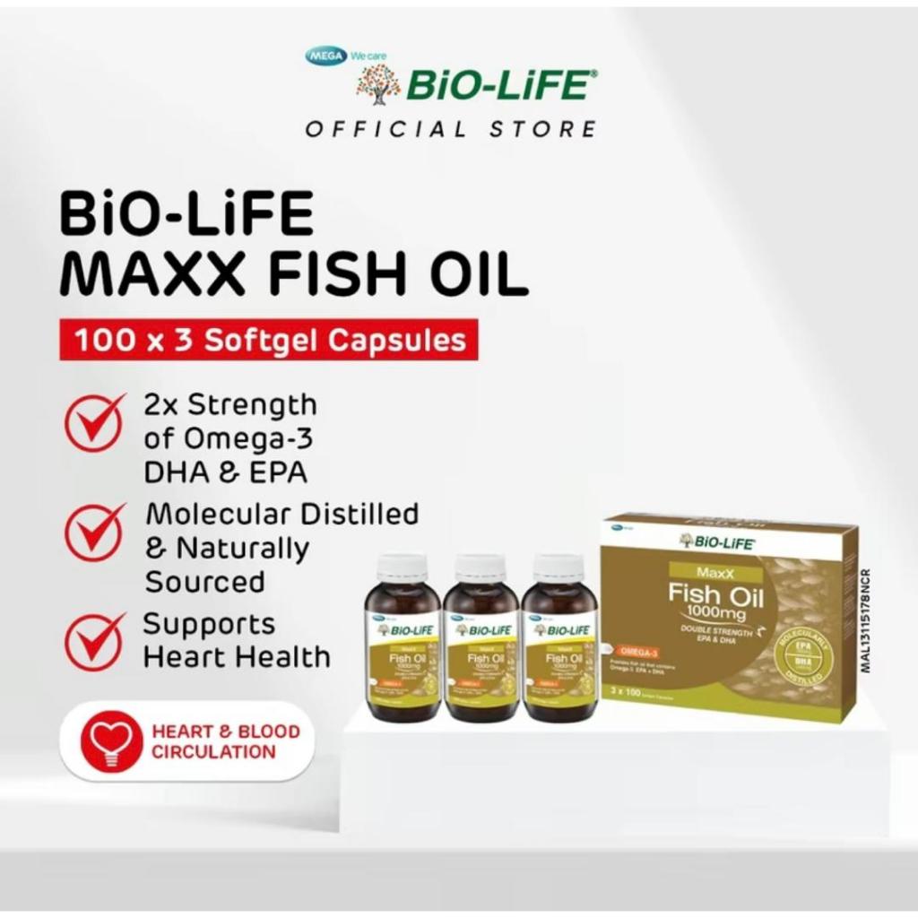 🔥HOT🔥 Bio-Life Maxx Fish Oil 1000mg untuk turunkan kolestrol / darah ...