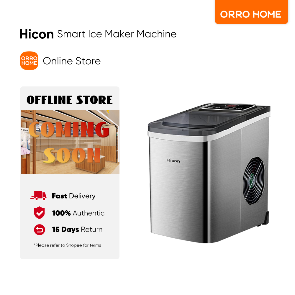 ORRO HOME Hicon Mini Ice Maker Machine Electric Automatic 15kg24H Fast
