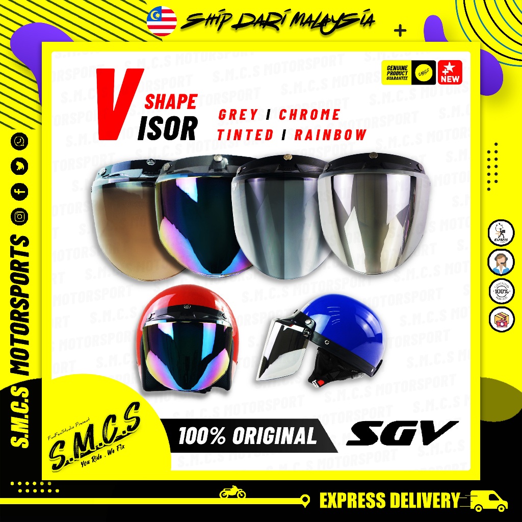 SGV Visor V Shape Untuk MS88/MHR III/SGV/RS88/FKR/MAGNUM/MDH (100% ...