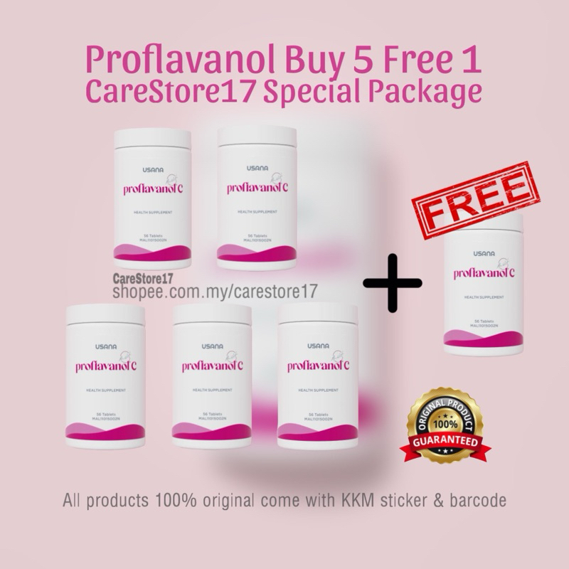 NEW Packaging ! Special [BUY 5 FREE 1] USANA Proflavanol C100 葡萄籽精华C100 ...