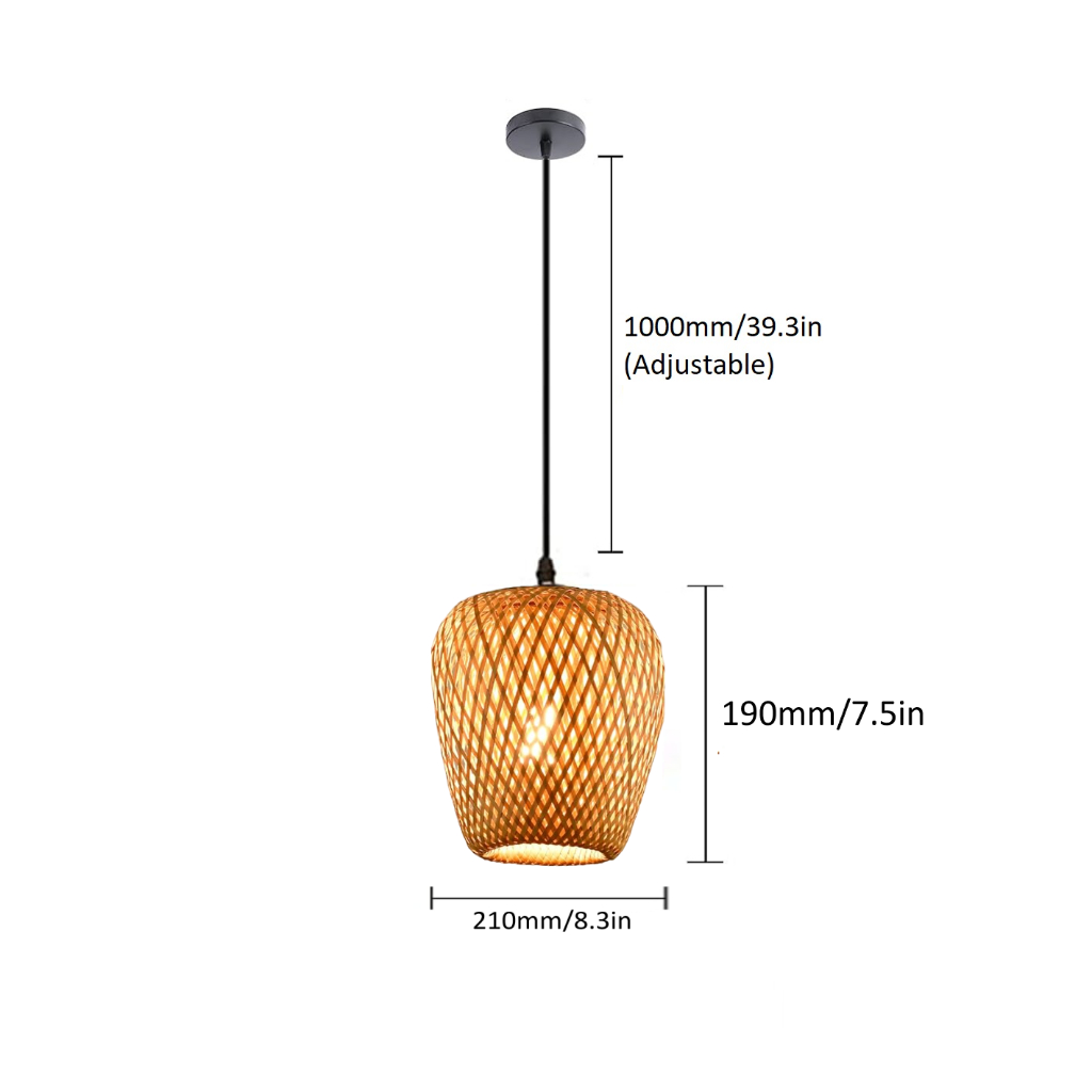 Lampu Rotan Muji Bamboo Pendant Light Restaurant Rattan Lamp Chandelier ...