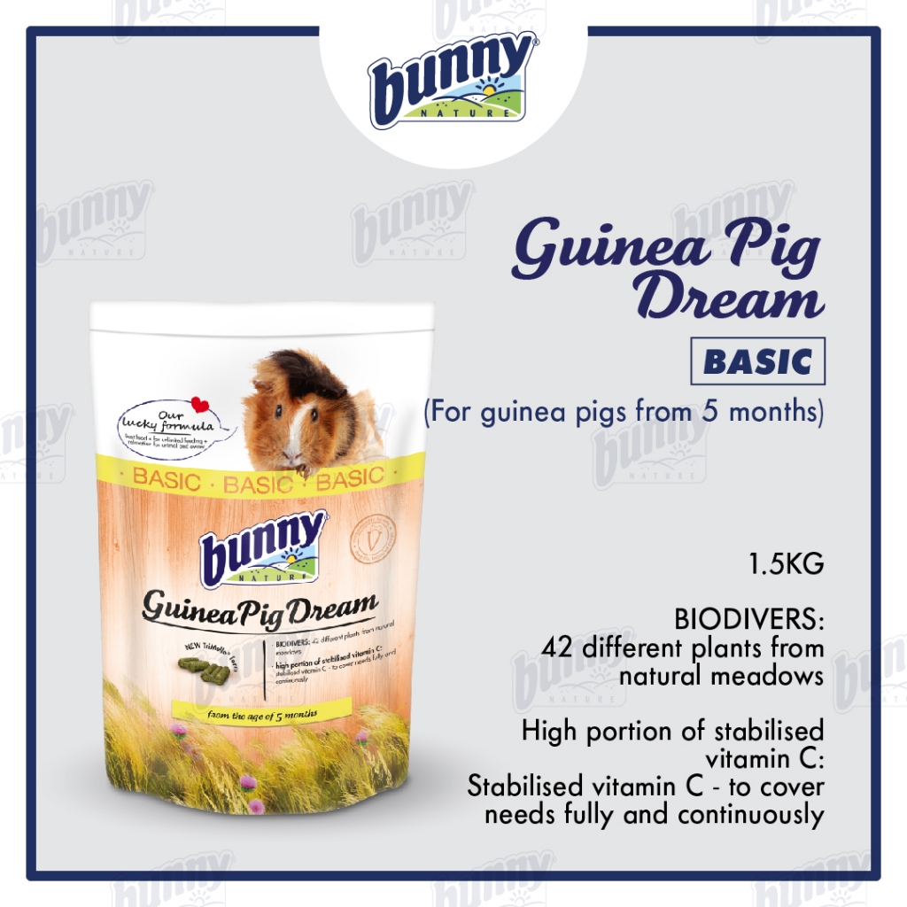 [ 𝐁𝐮𝐧𝐧𝐲𝐍𝐚𝐭𝐮𝐫𝐞 ] GUINEA PIG DREAM BASIC 1.5KG Adult Guinea Pig Food