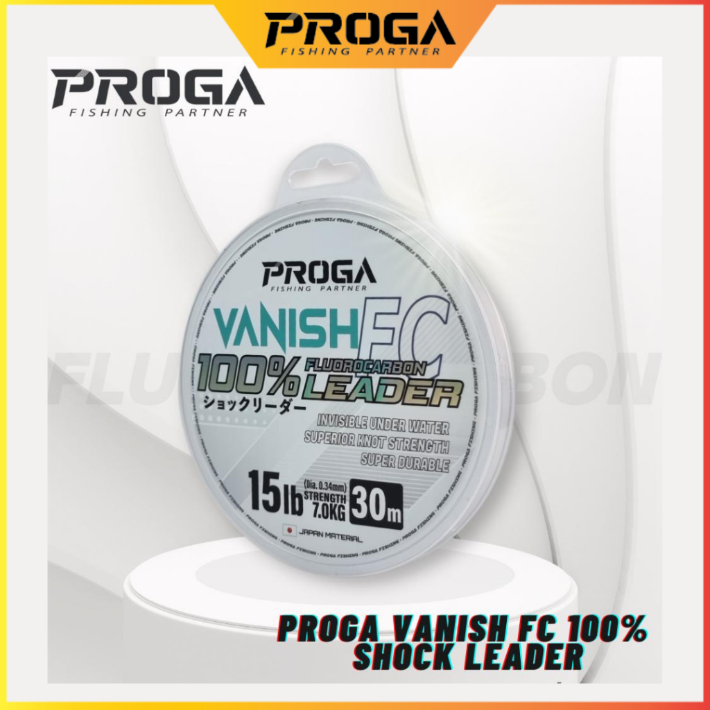 【PROGA】PROGA VANISH Fluorocarbon FC100% 30M Fishing Shock Leader ...