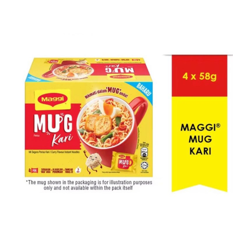 Limited Stock 「No Include Mug」Maggi Instant Mug Noodles Flavour Curry ...