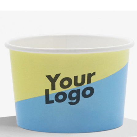 Custom Disposable Ice Cream Paper Cup Print Logo Custom Ice Cream ...