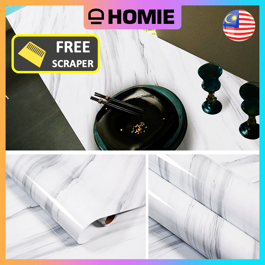 [HOMIE] Marble Wallpaper Marble Wall Sticker Kertas Dinding Wallpaper ...