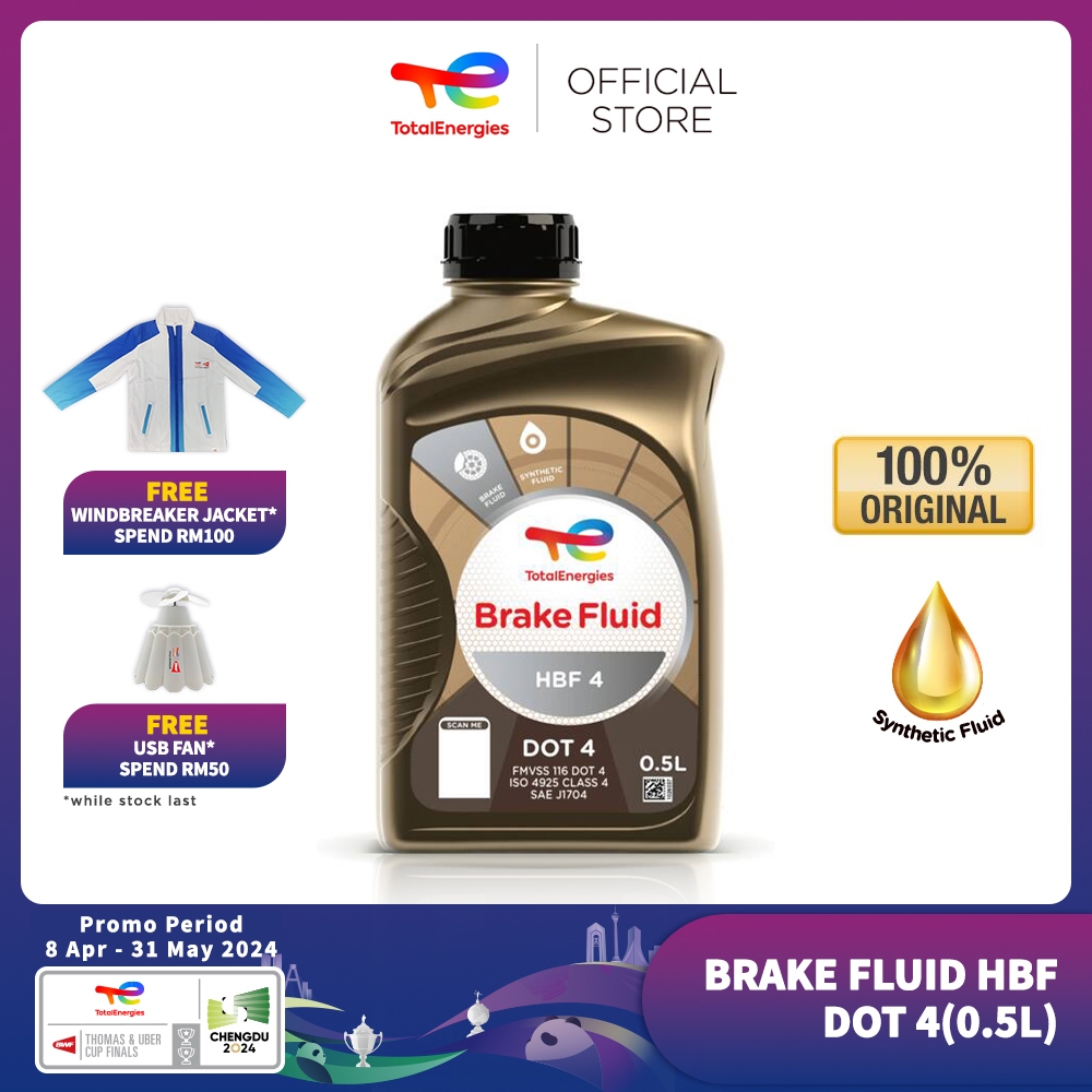 TotalEnergies HBF Brake Fluid Dot 4 500ml Synthetic Brake Fluid