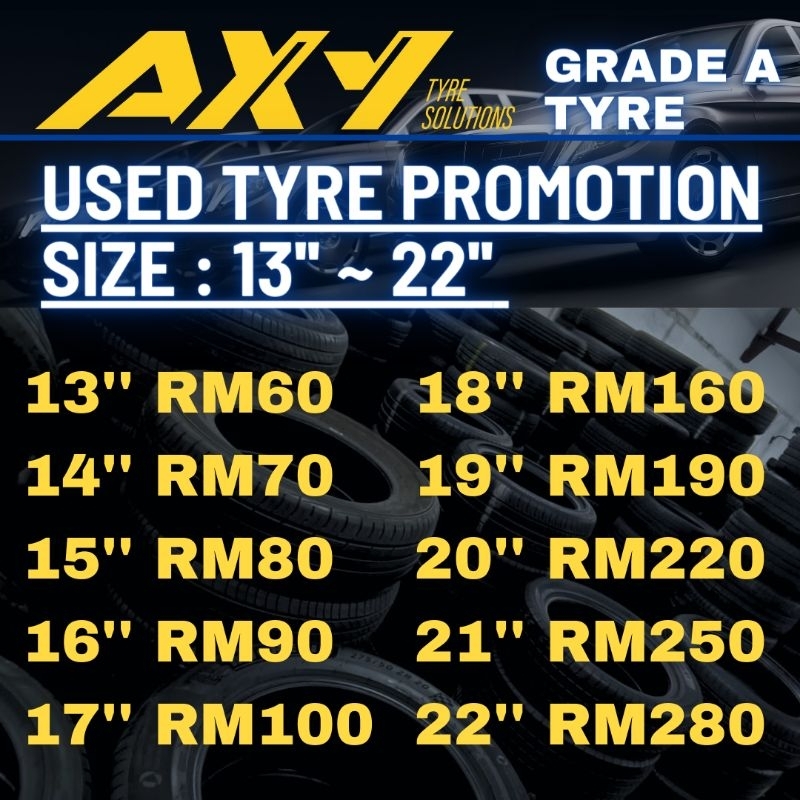 Used Tyre Original 13" 14" 15'" 16'' 17" 18" 19" 20" 21" 22" Tayar