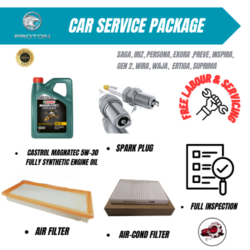 CASTROL 5W-30 (10000KM) (ORIGINAL 100%) CAR SERVICE PACKAGE (PROTON ...