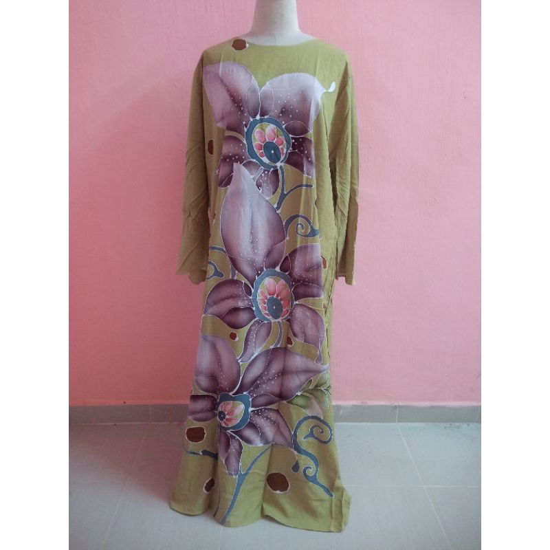 Kaftan Batik Lukis Lengan Panjang Cotton Viscose Shopee Malaysia