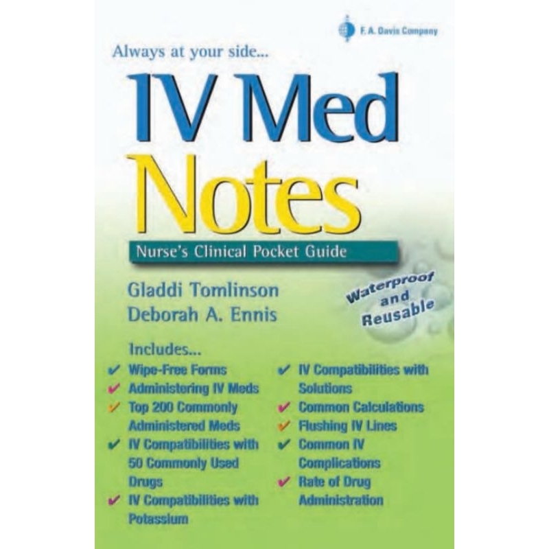 D'Gital Book [9BA231] IV Med Notes Nurses Clinical Pocket Guide (Davis ...