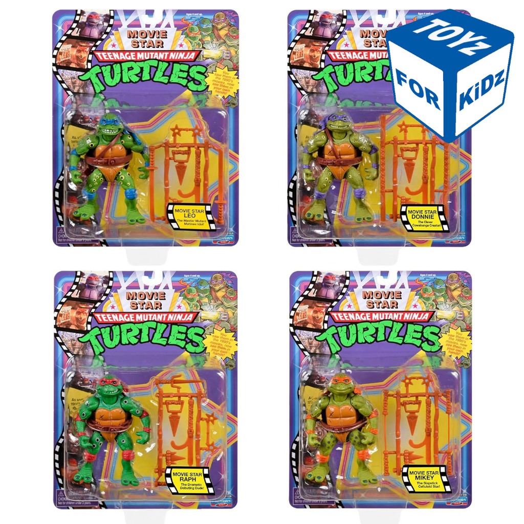 TMNT Teenage Mutant Ninja Turtles Classic Movie Star 4 Pack Leo,Don ...