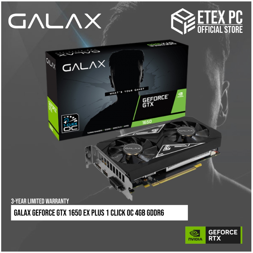 GALAX GeForce GTX 1650 EX Plus 1 Click OC 4GB GDDR6 # 65SQL8DS93E1 ...