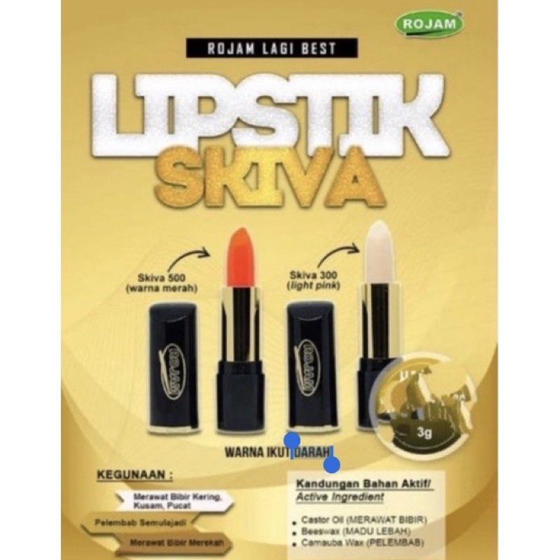 🔥💯 ROJAM GINCU SKIVA CODE 300 & 500 (3gm)+ | Shopee Malaysia