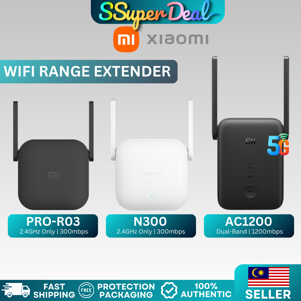 (Global) Xiaomi Mi WiFi Range Extender AC1200 5G / Pro Version R03 N300 ...
