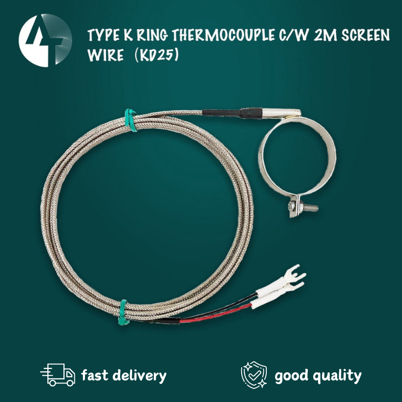 KD25 Type K Ring Thermocouple c/w 2m Screen Wire | Termokopel | Shopee ...