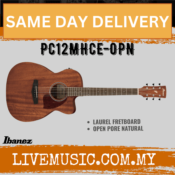 Ibanez Pc12mhce Grand Concert Acoustic Electric Guitar Open Pore Natural Pc12mhce Opn 