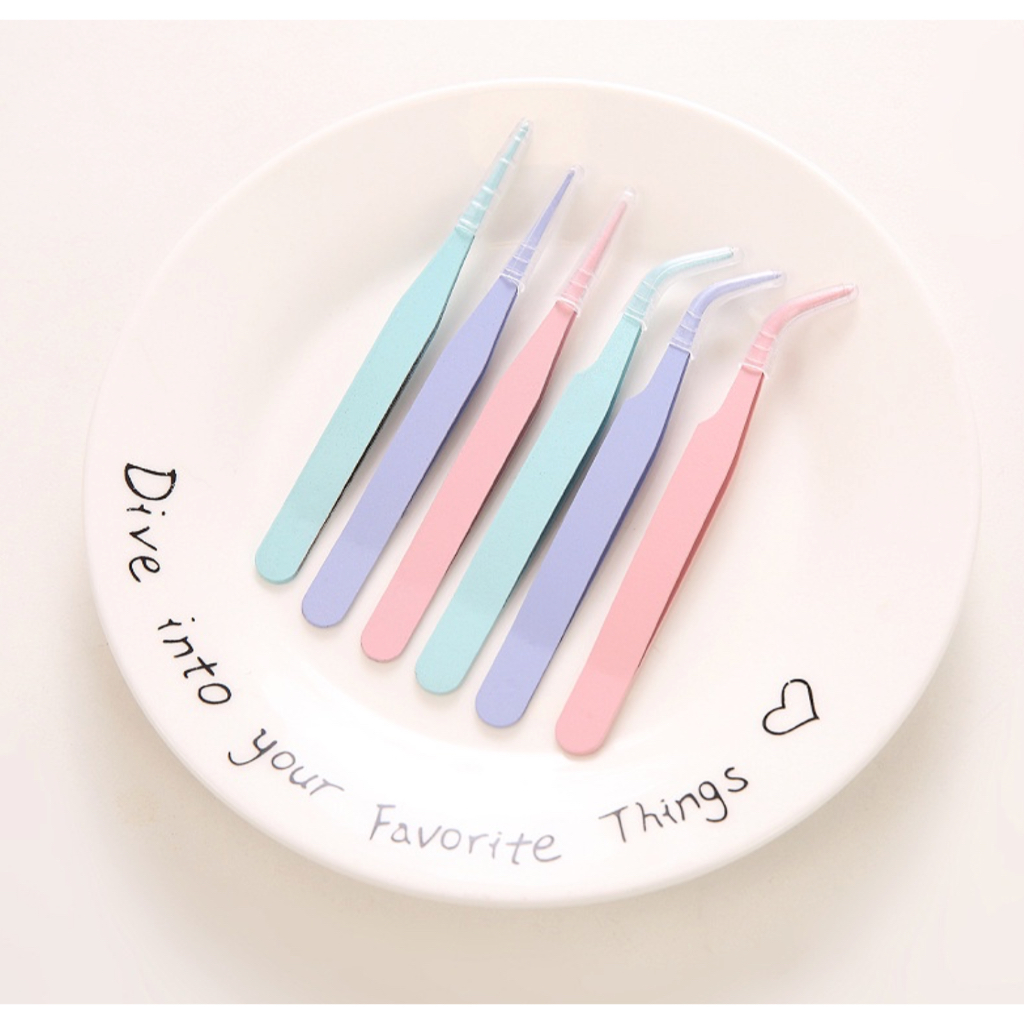 Pastel Colour Tweezers Stickers Tweezers Stainless Steel Student Office ...