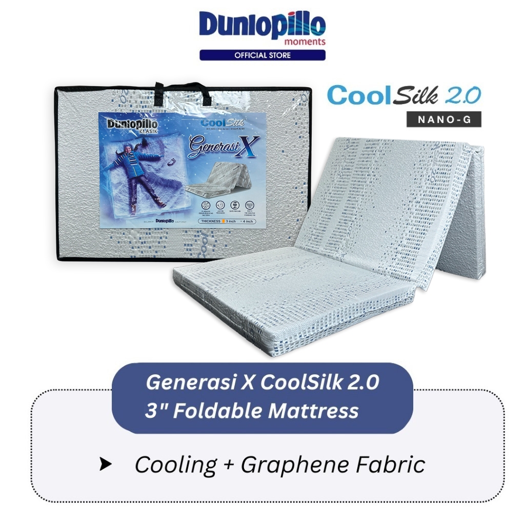 Dunlopillo Generasi X 3" (8cm) CoolSilk 2.0 Foldable Mattress /Single