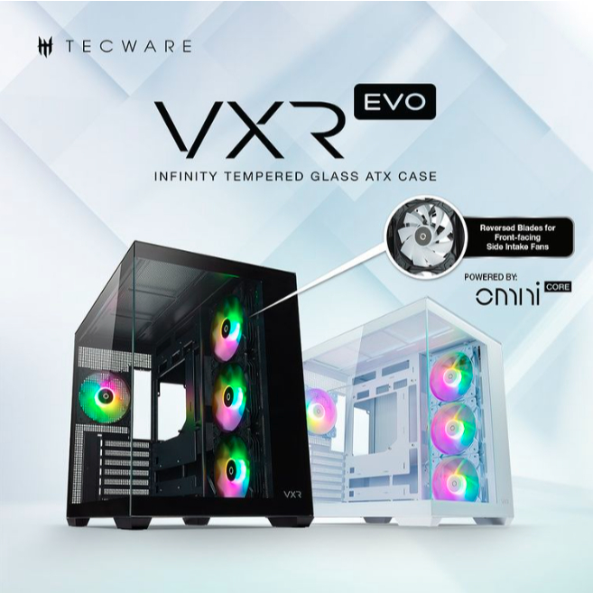 Tecware Vxr Evo Black White Dual Chamber Infinity Tg Argb Atx