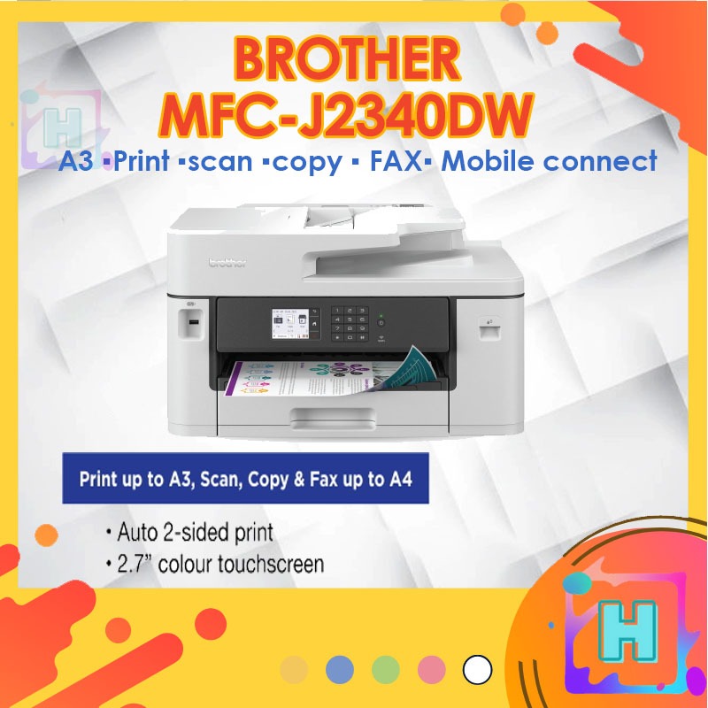 Brother MFC-J2340DW Colour Inkjet Printer A3 Print A4 Scan Copy Fax ADF ...