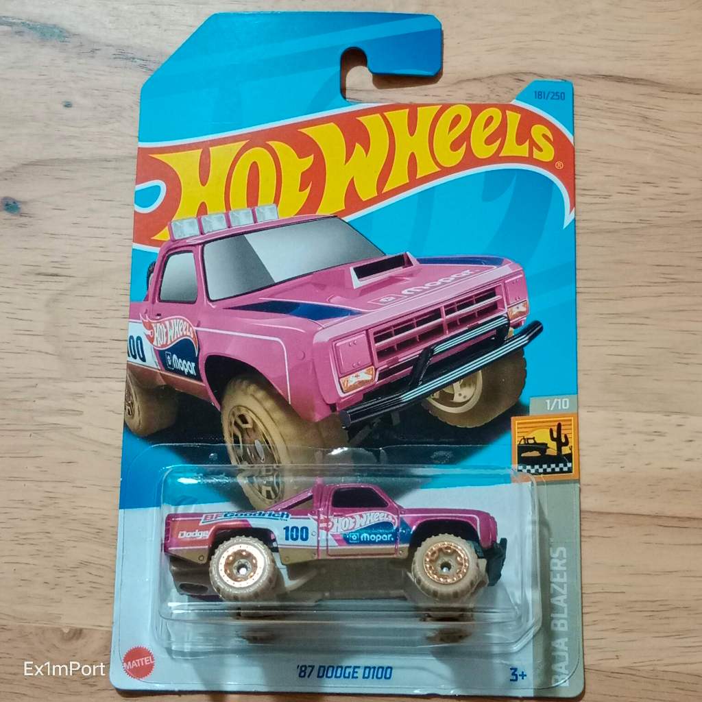 Hot Wheels 87 Dodge D100 - Série Baja Blazers - 1:64 - Boîte Non Ouverte - Neuf