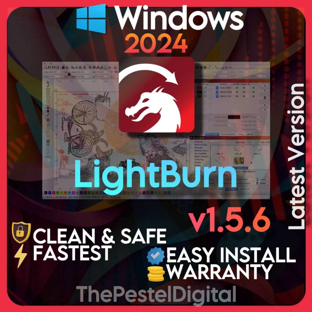 LightBurn v.1.5.6 Lifetime Latest Full Version Windows 2024