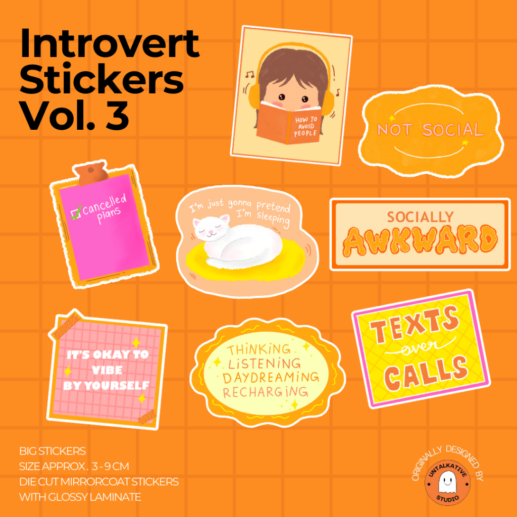 Introvert Stickers Vol.3 Sticker Pack 8pcs [Untalkative Studio ...
