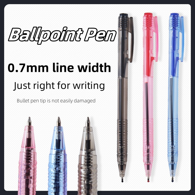 1PC Ballpoint pen 0.7mm Black/Blue/Red Press Ballpoint Pen Student ...