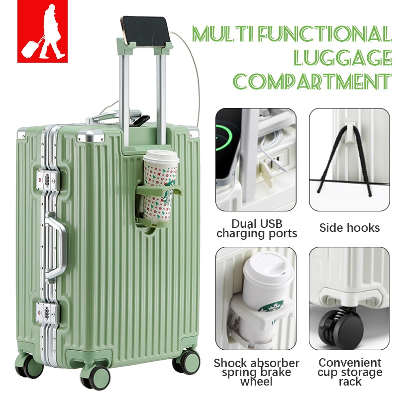 Travel Luggage Set Suitcase Aluminum Frame ABS+PC Hardcase Trolley Bag ...