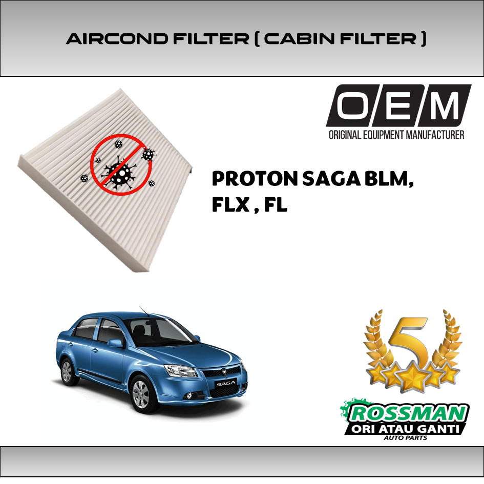 Proton Saga BLM FL FLX Premium OEM Cabin Filter Cleaner Penapis Udara ...