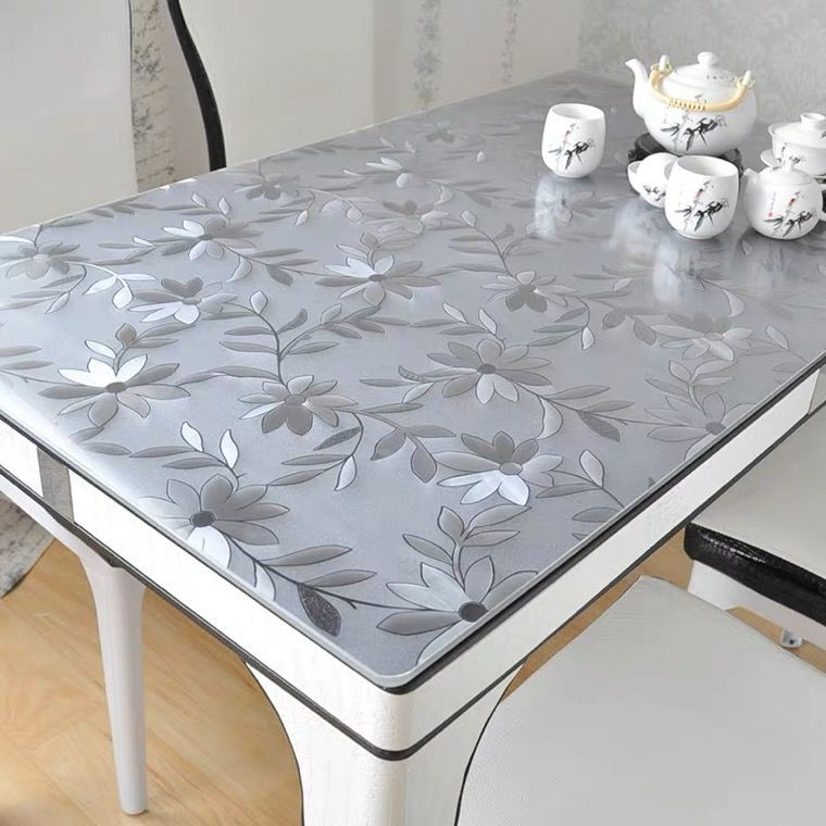 👍👍PVC Table Mat Water Proof transparent corak table cloth Alas Meja ...