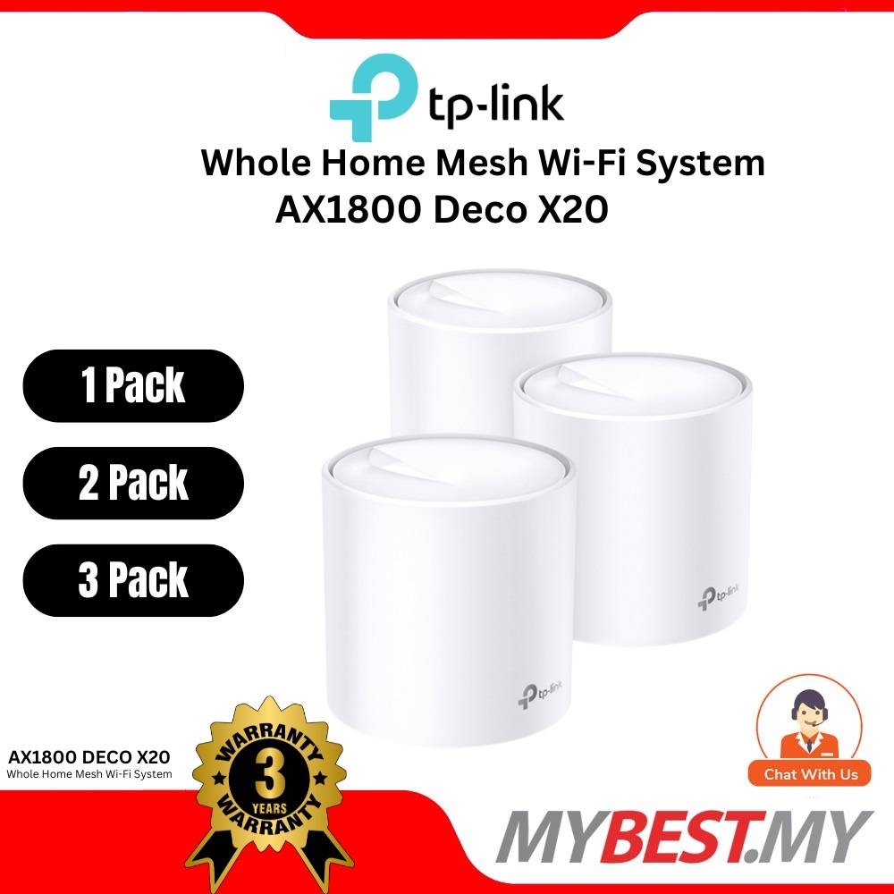 TPLink Deco X20 AX1800 Wifi 6 Mesh Router Whole Home Wireless AX