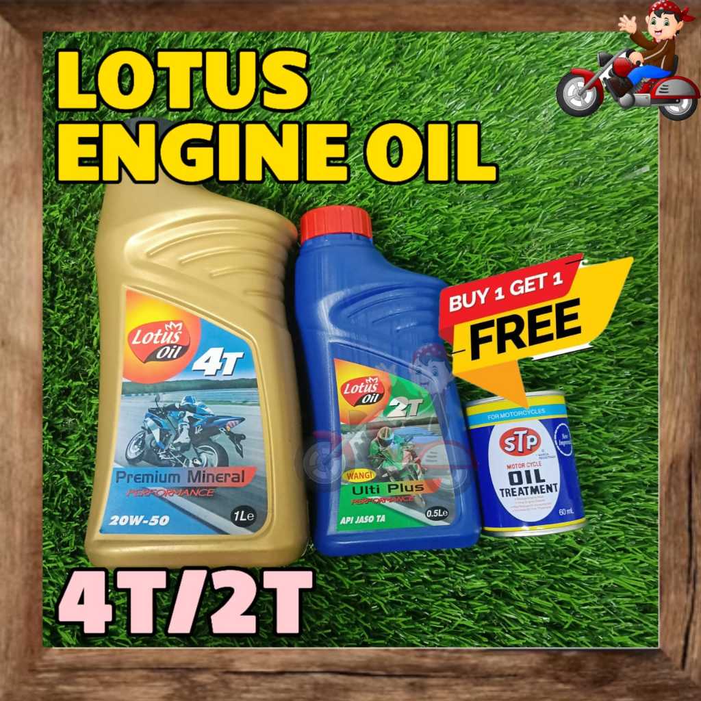 LOTUS OIL ENGINE OIL 4T 20W50 PREMIUM MINERAL FOR MOTORCYCLE Y15 Y16