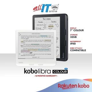 Rakuten Kobo Libra Colour 7-Inch Colour Display eReader | Touchscreen/ IPX8 Waterproof/ USB-C/ Wi-Fi