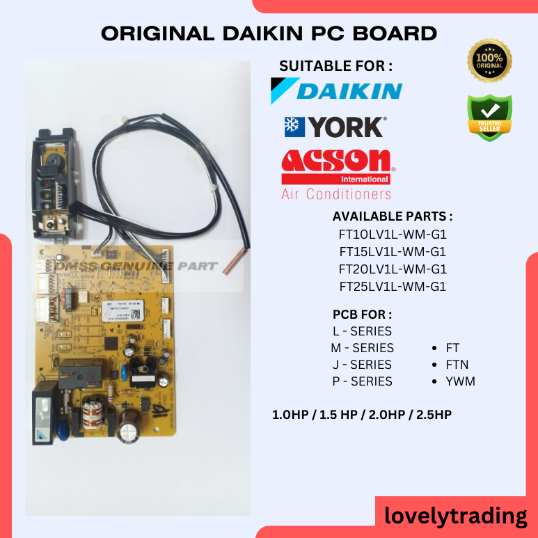 [Original Daikin] Indoor PCB Board For Wall Mounted Air Cond / IC Board